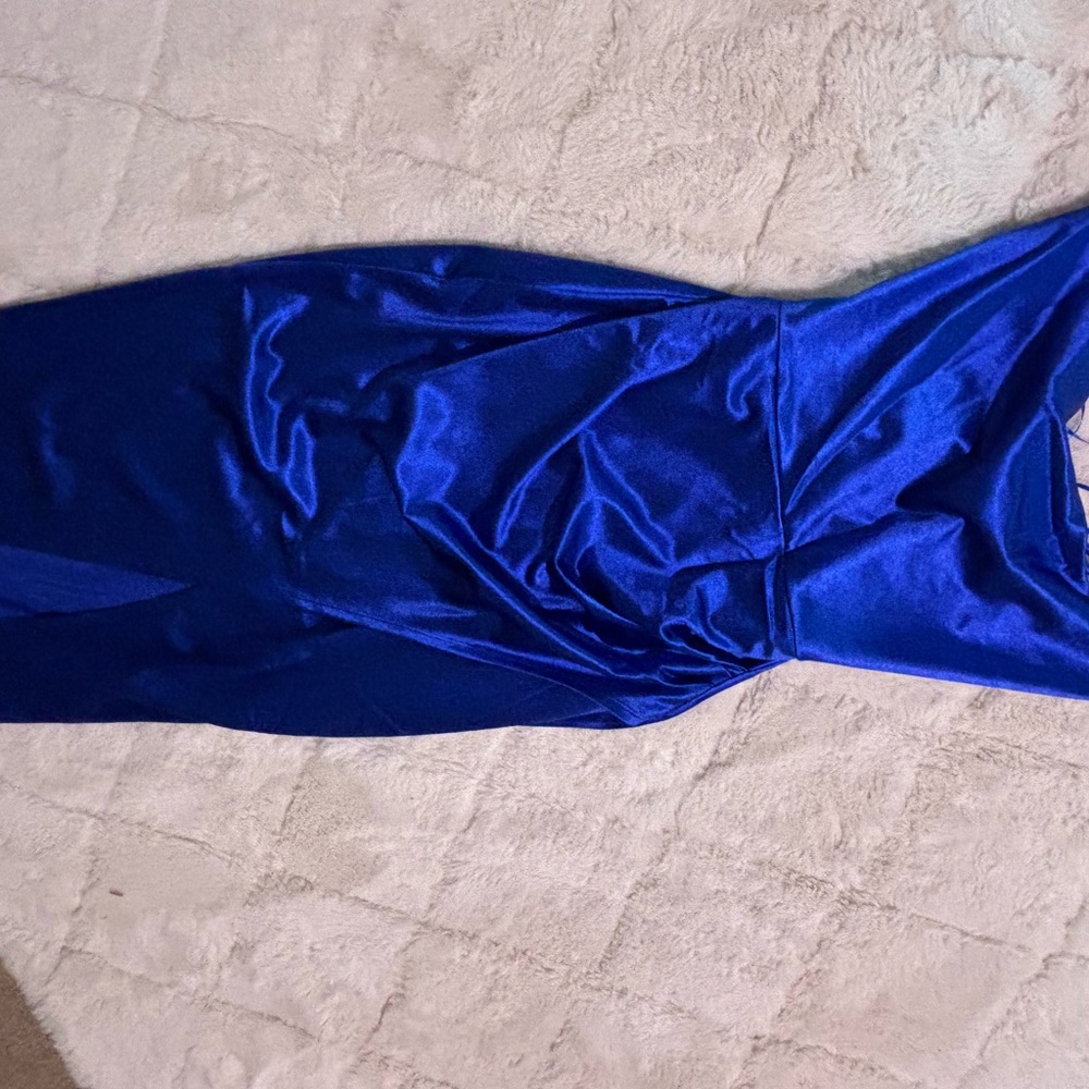 Elegant Blue Satin Dress